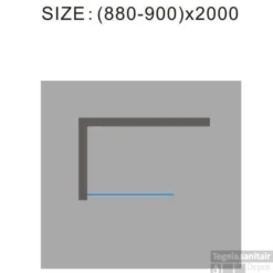 Douchewand Wiesbaden 90x200cm 10mm NANO Coating 5 Douchewand Wiesbaden 90x200cm 10mm NANO Coating -Baden Luxe Verkoop douchewand 90x200cm muurprofiel nano antikalk coating technisch bovenaanzicht