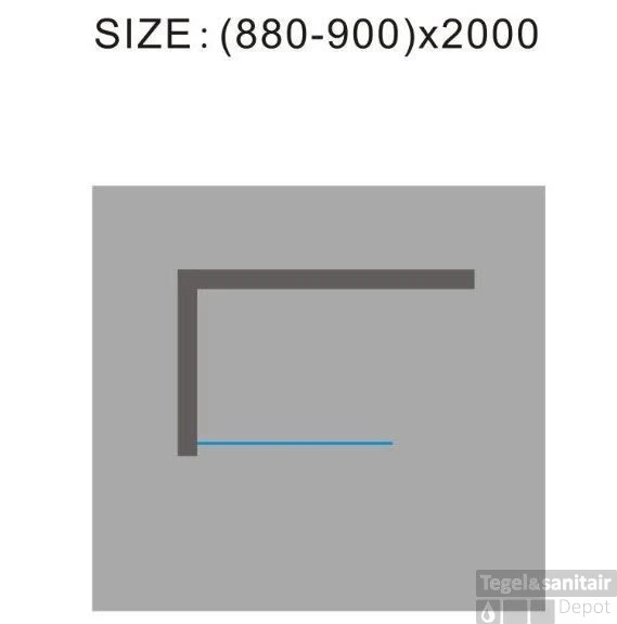 Douchewand Wiesbaden 90x200cm 10mm NANO Coating 3 Douchewand Wiesbaden 90x200cm 10mm NANO Coating - Afbeelding 3