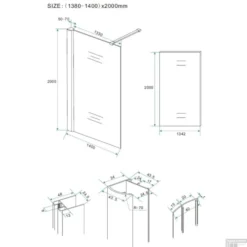 Douchewand Wiesbaden 140x200cm 8mm Met Middenband NANO Glas 8 Douchewand Wiesbaden 140x200cm 8mm Met Middenband NANO Glas -Baden Luxe Verkoop douchewand wiesbaden 140x200cm 8mm met middenband nano glas tech