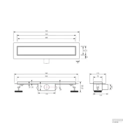 Douchegoot Brauer Gunmetal Inclusief Vloerflens 90x7 Cm Zero Tegelinlegrooster Omkeerbaar -Baden Luxe Verkoop dr mrf90gm tech