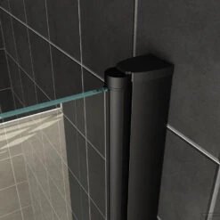 Draaibare Badwand Wiesbaden Orbit 80x150 Cm 6mm NANO Coating Mat Zwart