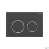 Drukplaat Geberit Omega 20 Voor 2-toets Spoeling Glansverchroomde Ringen Mat Zwart