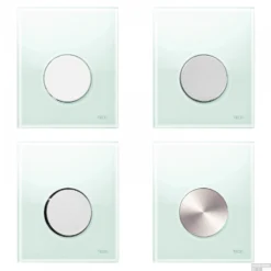 Urinoir Set Salenzi Hung Achterinlaat Mat Zwart Met TECE Loop Drukplaat Glas -Baden Luxe Verkoop drukplaten loop mintgroen 1