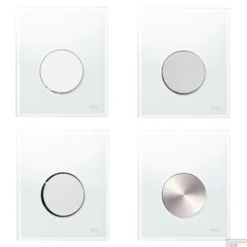 Urinoir Set Salenzi Hung Achterinlaat Mat Zwart Met TECE Loop Drukplaat Glas -Baden Luxe Verkoop drukplaten loop wit 1