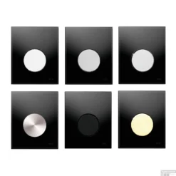 Urinoir Set Salenzi Hung Achterinlaat Mat Zwart Met TECE Loop Drukplaat Glas -Baden Luxe Verkoop drukplaten loop zwart 1