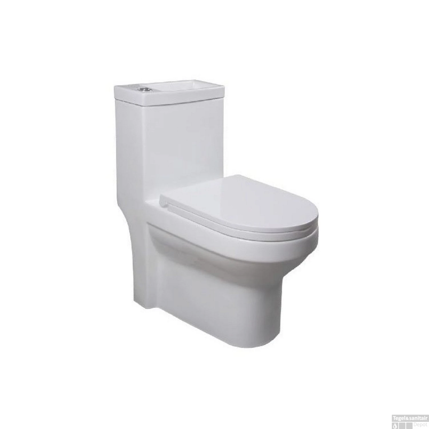 Duoblok Sapho Hygie Met Ingebouwde Fontein Soft Close Wit (PK) - Afbeelding 8