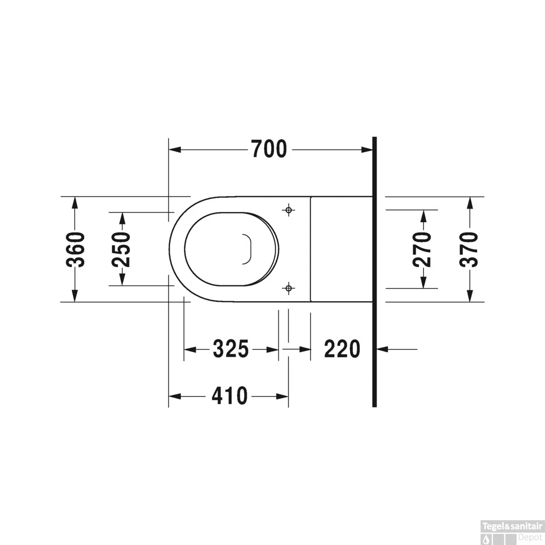 Duravit Starck 3 Wandcloset Diepspoel 37x70x35.5 Cm Keramiek Glanzend Wit - Afbeelding 3