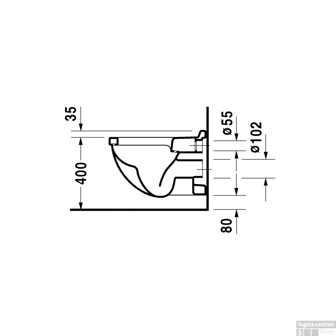 Duravit Starck 3 Wandcloset Pack Diepspoel En Softclose Closetzitting 36x54x40.5 Cm Keramiek En Duroplast Wit - Afbeelding 5