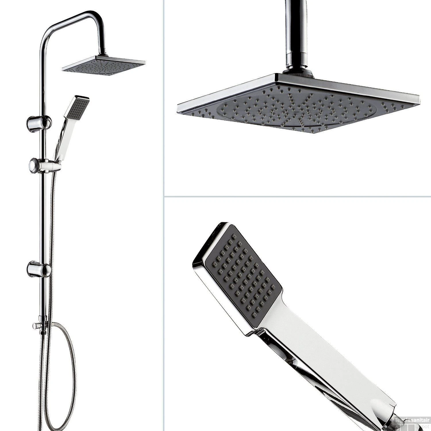 ACTIE Regendouche Eisl | Easy Energy | Stortdouche Met Handdouche | Chroom | Opbouw (Excl.kraan) 2 ACTIE Regendouche Eisl | Easy Energy | Stortdouche Met Handdouche | Chroom | Opbouw (Excl.kraan) - Afbeelding 2