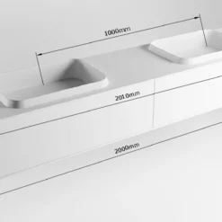 Badkamermeubelset Mondiaz Erin 200 Cm Met 2 Lades Met RIDGE Wastafel Dubbel Talc Met 2 Kraangaten Greeploos Mat Ocher -Baden Luxe Verkoop erin 200cm double 2 drawers 11313763178070