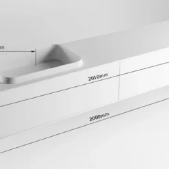 Badkamermeubelset Mondiaz Erin 200 Cm Met 2 Lades Met RIDGE Wastafel Links Dark Grey Met 1 Kraangat Greeploos Mat Dark Grey -Baden Luxe Verkoop erin 200cm left 2 drawers 11313763178401 1