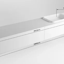 Badkamermeubelset Mondiaz Erin 200 Cm Met 2 Lades Met RIDGE Wastafel Rechts Dark Grey Met 1 Kraangat Greeploos Mat Cale -Baden Luxe Verkoop erin 200cm right 2 drawers 11313763178456