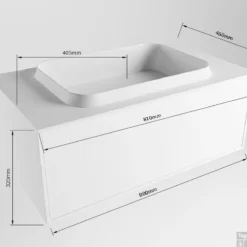 Badkamermeubelset Mondiaz Erin 80 Cm Met 1 Lade Met RIDGE Wastafel Midden Dark Grey Met 1 Kraangat Greeploos Mat Talc -Baden Luxe Verkoop erin 80cm center 9438763227631