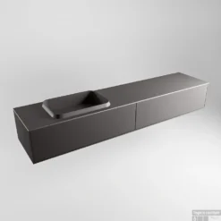 Badkamermeubelset Mondiaz Erin 200 Cm Met 2 Lades Met RIDGE Wastafel Links Dark Grey Met 1 Kraangat Greeploos Mat Dark Grey -Baden Luxe Verkoop erin dark grey ridge dark grey google 1 0031