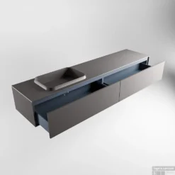 Badkamermeubelset Mondiaz Erin 200 Cm Met 2 Lades Met RIDGE Wastafel Links Dark Grey Met 1 Kraangat Greeploos Mat Dark Grey -Baden Luxe Verkoop erin dark grey ridge dark grey google 5 0031