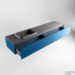 Badkamermeubelset Mondiaz Erin 200 Cm Met 2 Lades Met RIDGE Wastafel Links Dark Grey Met 1 Kraangat Greeploos Mat Jeans -Baden Luxe Verkoop erin jeans ridge dark grey google 5 0031