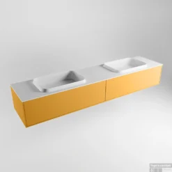 Badkamermeubelset Mondiaz Erin 200 Cm Met 2 Lades Met RIDGE Wastafel Dubbel Talc Met 2 Kraangaten Greeploos Mat Ocher -Baden Luxe Verkoop erin ocher ridge talc google 1 0033