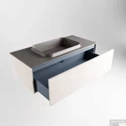 Badkamermeubelset Mondiaz Erin 100 Cm Met 1 Lade Met RIDGE Wastafel Midden Dark Grey Met 1 Kraangat Greeploos Mat Underlayment -Baden Luxe Verkoop erin underlayment ridge dark grey google 5 0005