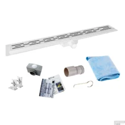 Mat Witte RVS Douchegoot Flens Met Uitneembaar Sifon 90x7cm 6,7cm Diep MAT WIT ROOSTER -Baden Luxe Verkoop flens design rooster 90cm mat wit shop