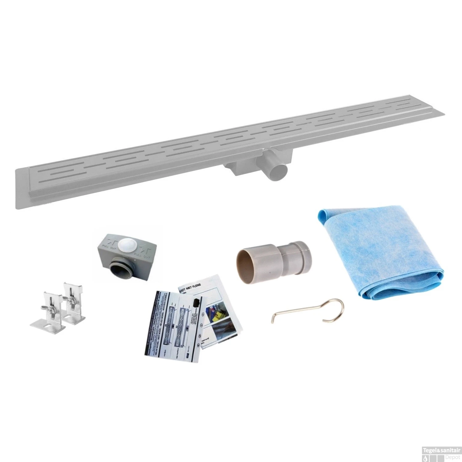 Mat Grijze RVS Douchegoot Flens Met Uitneembaar Sifon 40x7cm 6,7cm Diep MAT GRIJS ROOSTER 8 Mat Grijze RVS Douchegoot Flens Met Uitneembaar Sifon 40x7cm 6,7cm Diep MAT GRIJS ROOSTER - Afbeelding 8