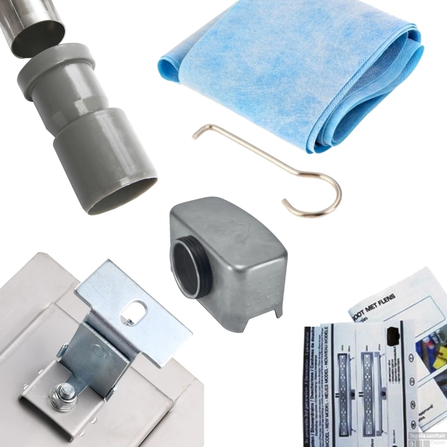 RVS Douchegoot Flens Met Uitneembaar Sifon 110x7cm 6,7cm Diep TEGELROOSTER MAT ZWART 4 RVS Douchegoot Flens Met Uitneembaar Sifon 110x7cm 6,7cm Diep TEGELROOSTER MAT ZWART - Afbeelding 4