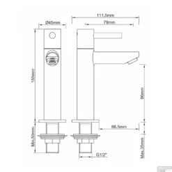 Fonteinkraan Boss & Wessing Amador XL Hoog 1/2 Gunmetal -Baden Luxe Verkoop fonteinkraan boss wessing amador xl hoog 1.2 gunmetal tech2