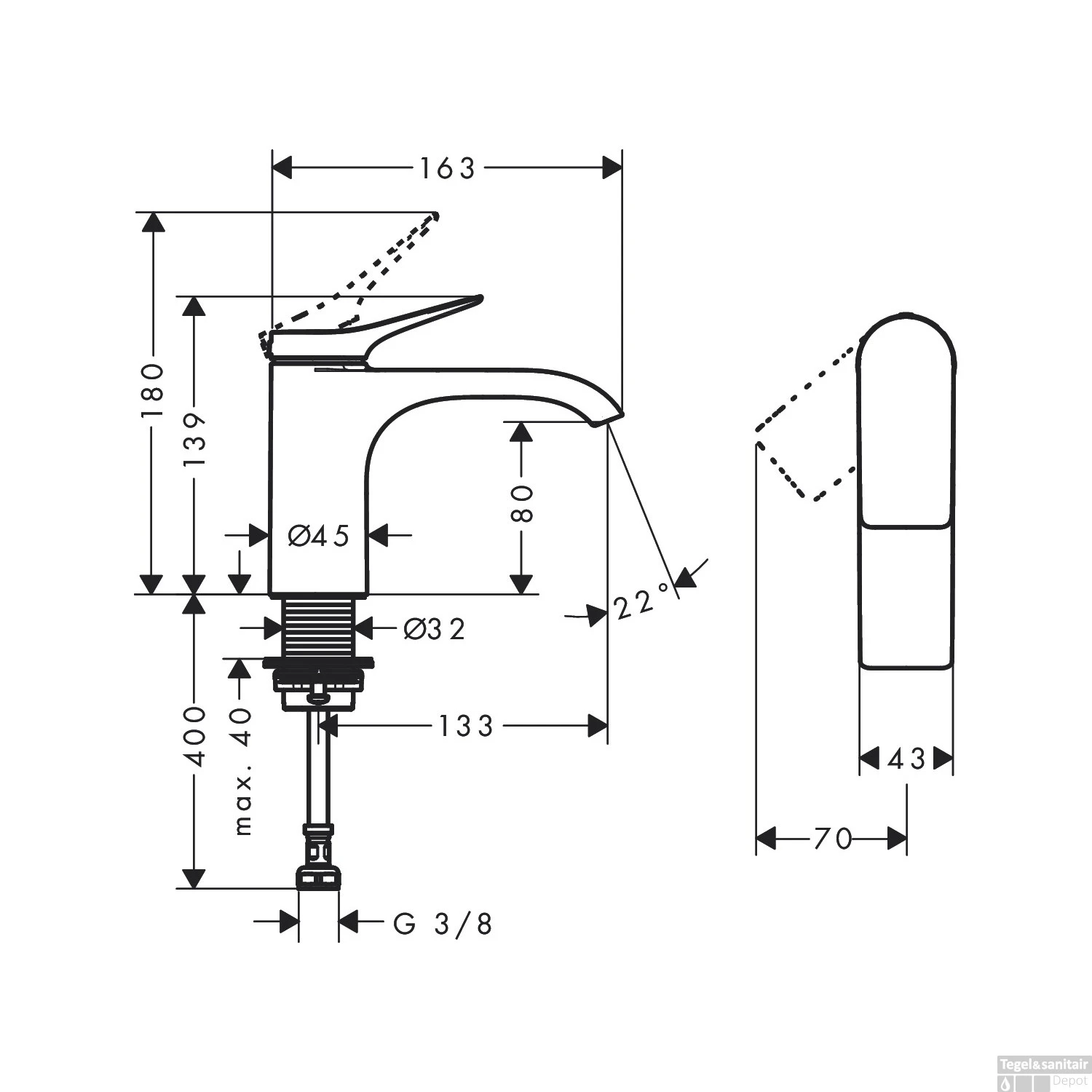 Fonteinkraan HansGrohe Vivenis Eengreeps Zonder Afvoer Mat Wit 2 Fonteinkraan HansGrohe Vivenis Eengreeps Zonder Afvoer Mat Wit - Afbeelding 2