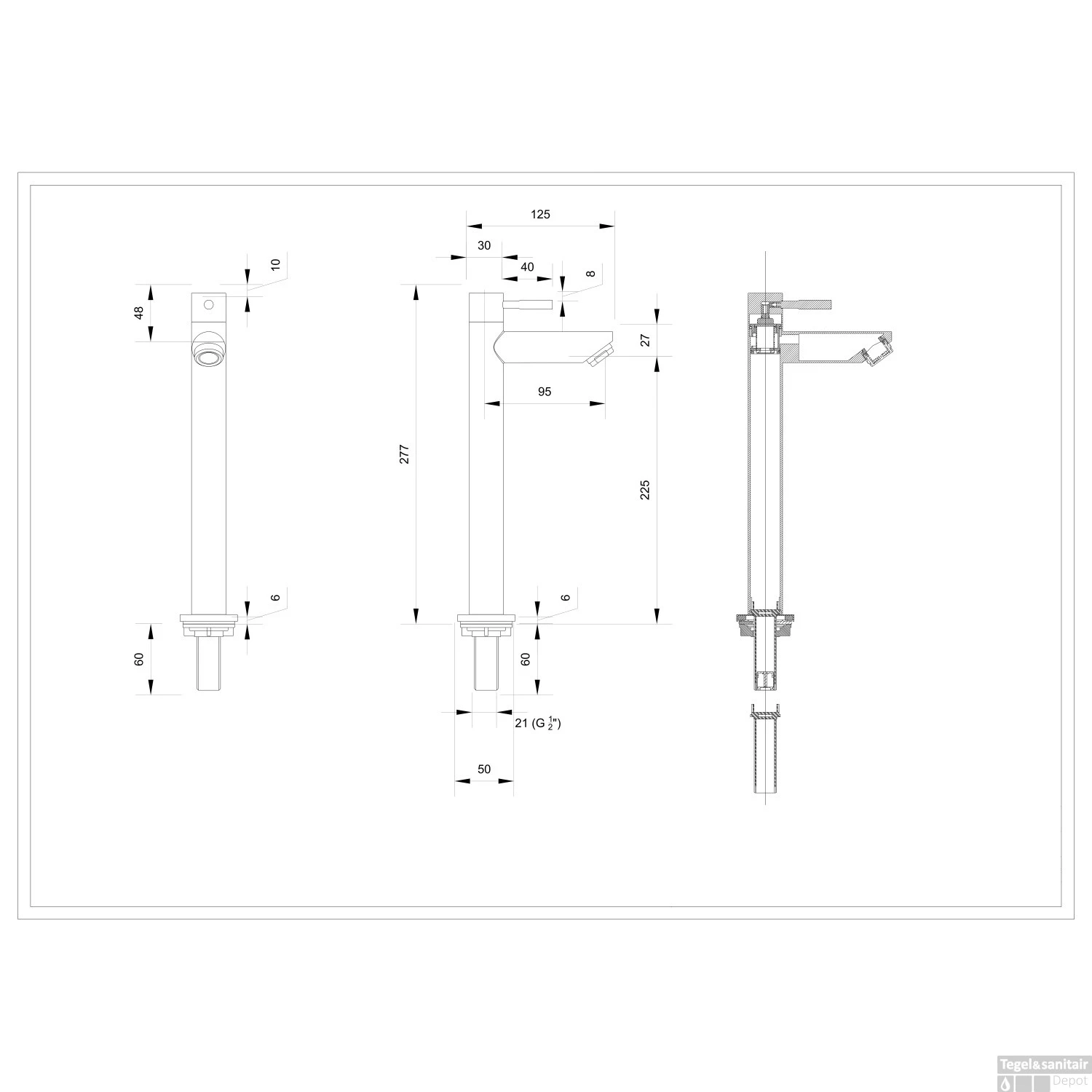 Fonteinkraan INK Hoog Model Mat Rose Goud 2 Fonteinkraan INK Hoog Model Mat Rose Goud - Afbeelding 2