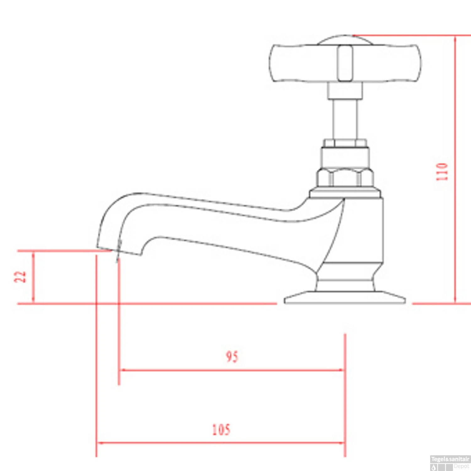 Fonteinkraan Plieger James Met Kruisgreep Chroom 2 Fonteinkraan Plieger James Met Kruisgreep Chroom - Afbeelding 2