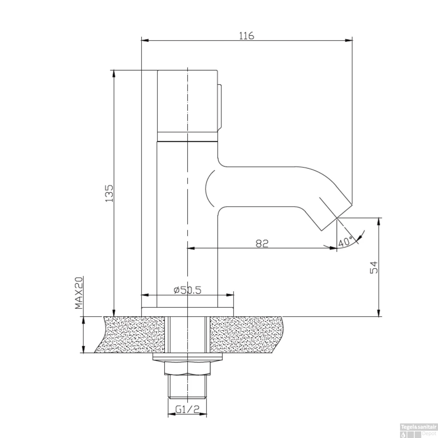 Fonteinkraan VMK Go Mandy Chroom 2 Fonteinkraan VMK Go Mandy Chroom - Afbeelding 2