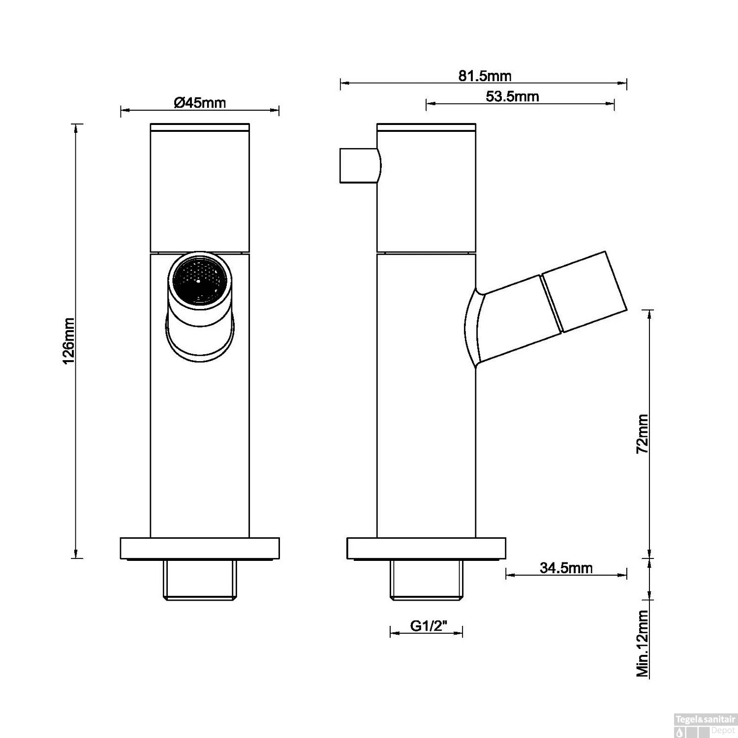 Fonteinkraan Wiesbaden Amador Inbouw 1/2 Messing Geborsteld Goud 2 Fonteinkraan Wiesbaden Amador Inbouw 1/2 Messing Geborsteld Goud - Afbeelding 2