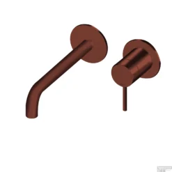 Inbouw Wastafelmengkraan Lagoo Garda Met Uitloop Links 19 Cm Messing Geborsteld Koper