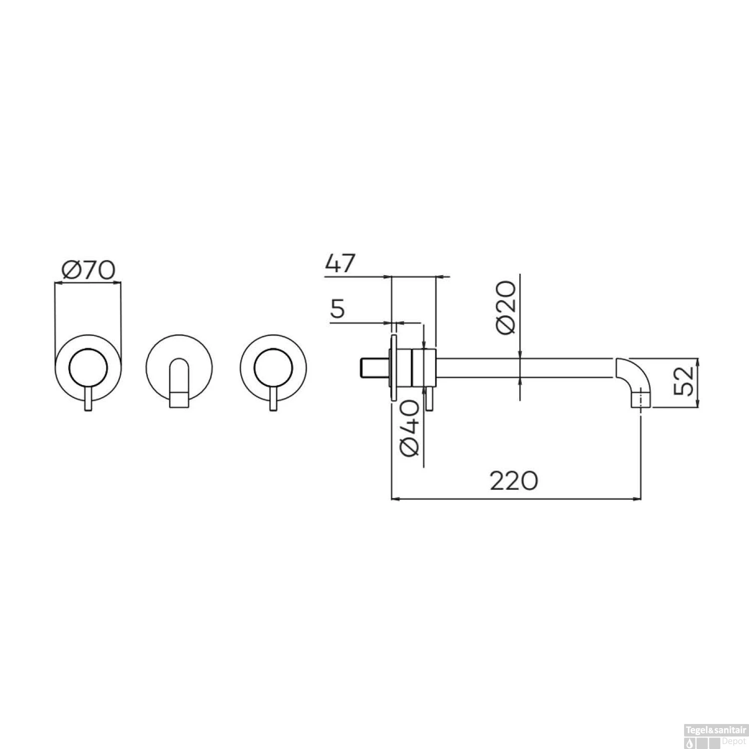 Inbouw Wastafelmengkraan Lagoo Garda Met Uitloop 2 Greeps 22 Cm Messing Geborsteld Koper 2 Inbouw Wastafelmengkraan Lagoo Garda Met Uitloop 2 Greeps 22 Cm Messing Geborsteld Koper - Afbeelding 2