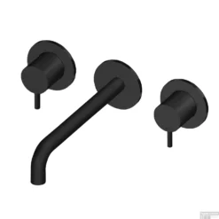 Inbouw Wastafelmengkraan Lagoo Garda Met Uitloop 2 Greeps 22 Cm Messing Mat Zwart