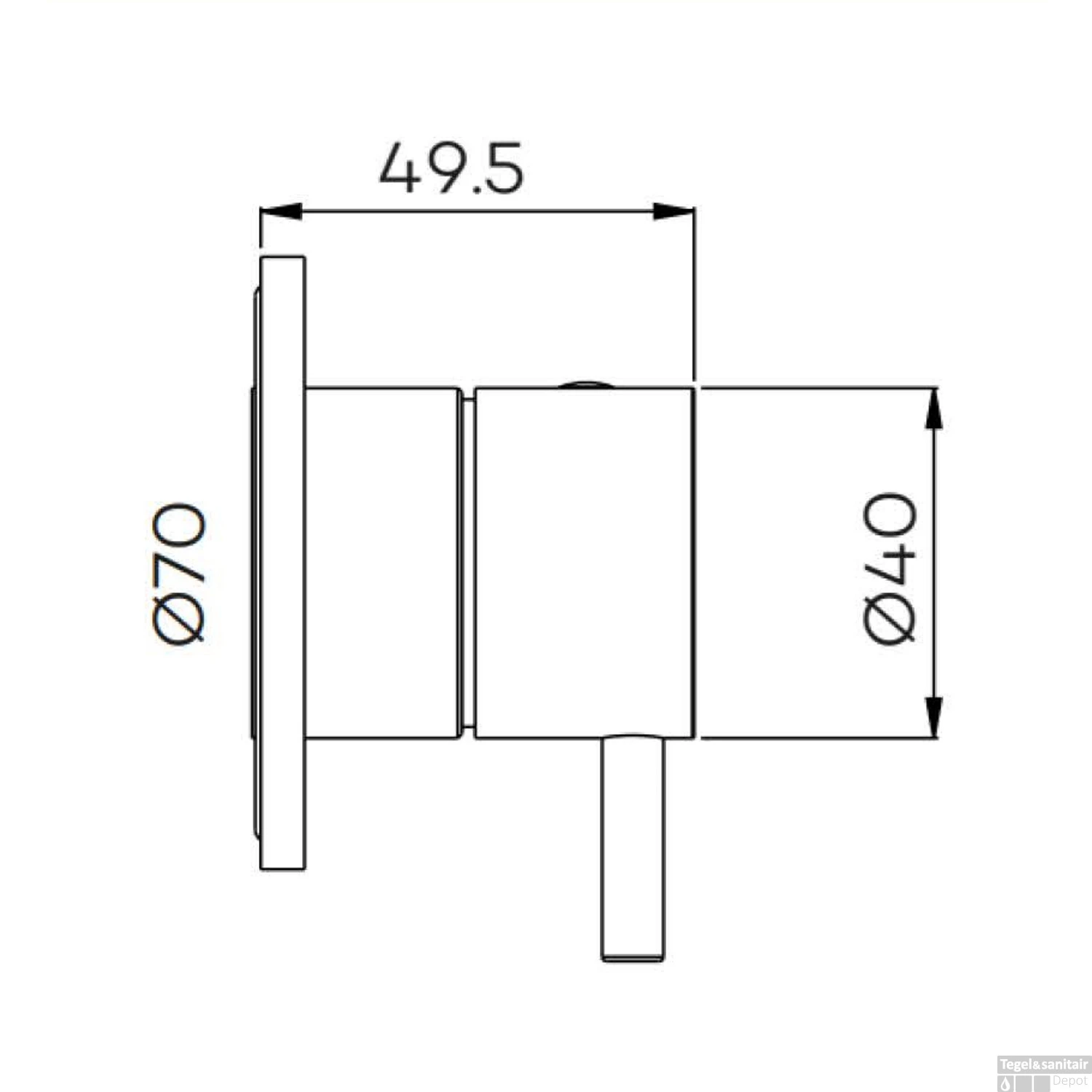 Inbouw Stopkraan Lagoo Garda Hendel Rond 7 Cm Messing Mat Zwart (Koud) 2 Inbouw Stopkraan Lagoo Garda Hendel Rond 7 Cm Messing Mat Zwart (Koud) - Afbeelding 2