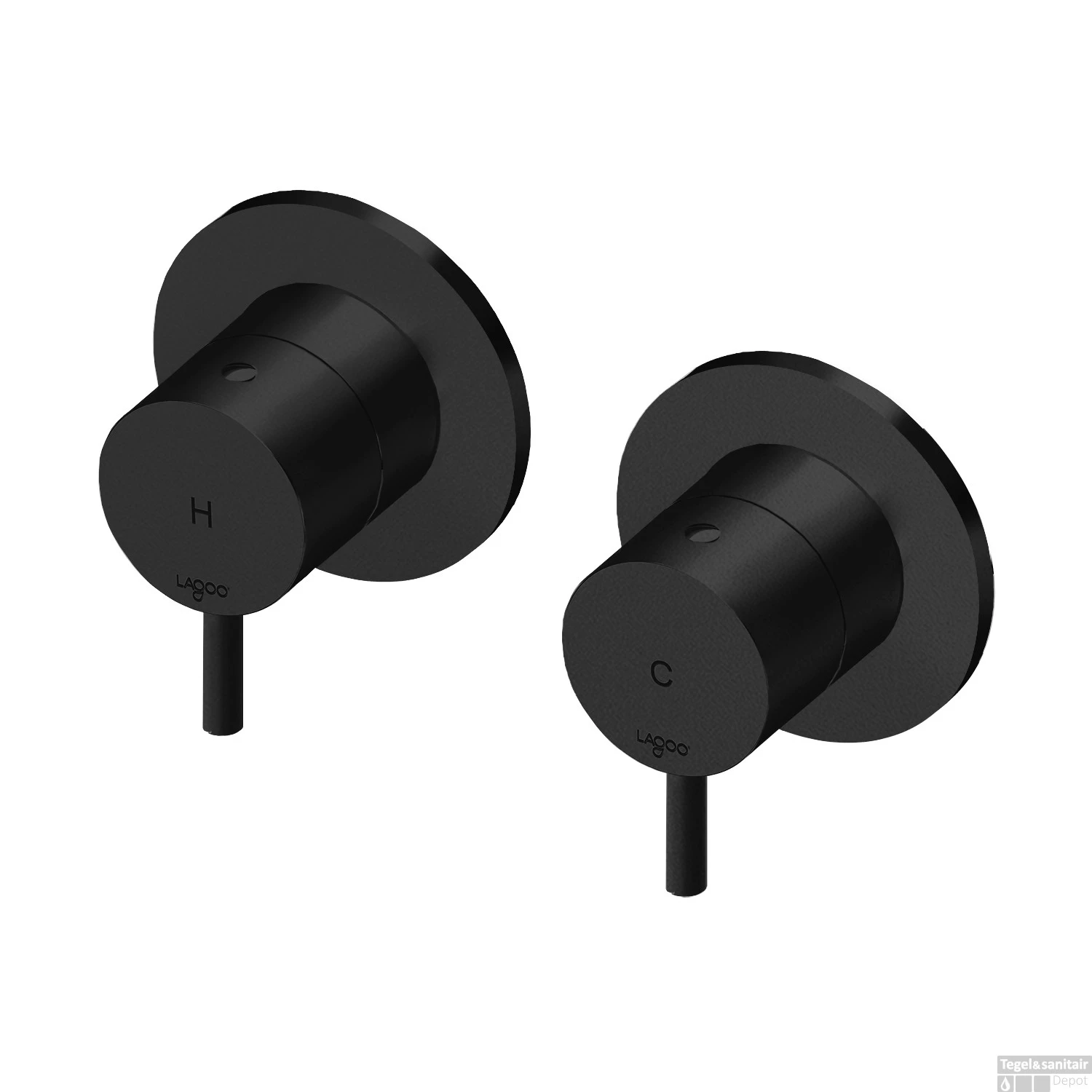 Inbouw Stopkraan Lagoo Garda Hendel Rond 7 Cm Messing Mat Zwart (Koud) 1 Inbouw Stopkraan Lagoo Garda Hendel Rond 7 Cm Messing Mat Zwart (Koud)