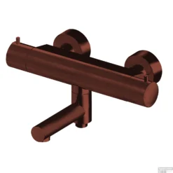 Thermostatische Badmengkraan Lagoo Garda Met Uitloop En Geïntegreerd Omstel Geborsteld Koper