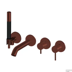 Inbouw Douche/Badmengkraan Lagoo Garda Met Omstel En Handdoucheset Messing Geborsteld Koper PVD