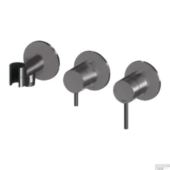 Inbouw Douche/Badmengkraan Lagoo Garda Met Omstel En Handdouchehouder Messing Gunmetal PVD