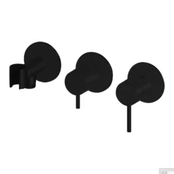 Inbouw Douche/Badmengkraan Lagoo Garda Met Omstel En Handdouchehouder Messing Mat Zwart