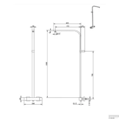 Opbouw Regendoucheset Lacus Linosa 101x45 Cm Verchroomd Messing Met Rechthoekige Hoofddouche -Baden Luxe Verkoop glijstang lacus linosa recht tech
