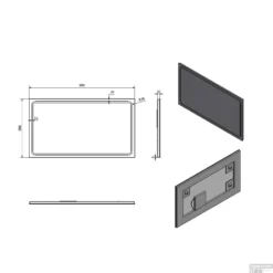 Badkamerspiegel Sapho Gemini II 90x50 Cm LED-Strips -Baden Luxe Verkoop gm090 badkamerspiegel sapho gemini ii 90x50 cm led strips 4