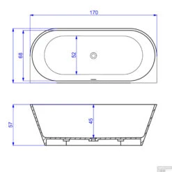 Half Vrijstaand Bad Arcqua Pinto Back To Wall 170x73x57 Cm Mat Wit BAD114112 OUTLET -Baden Luxe Verkoop half vrijstaand bad bws pinto back to wall 170x73x57 cm mat wit tec 1