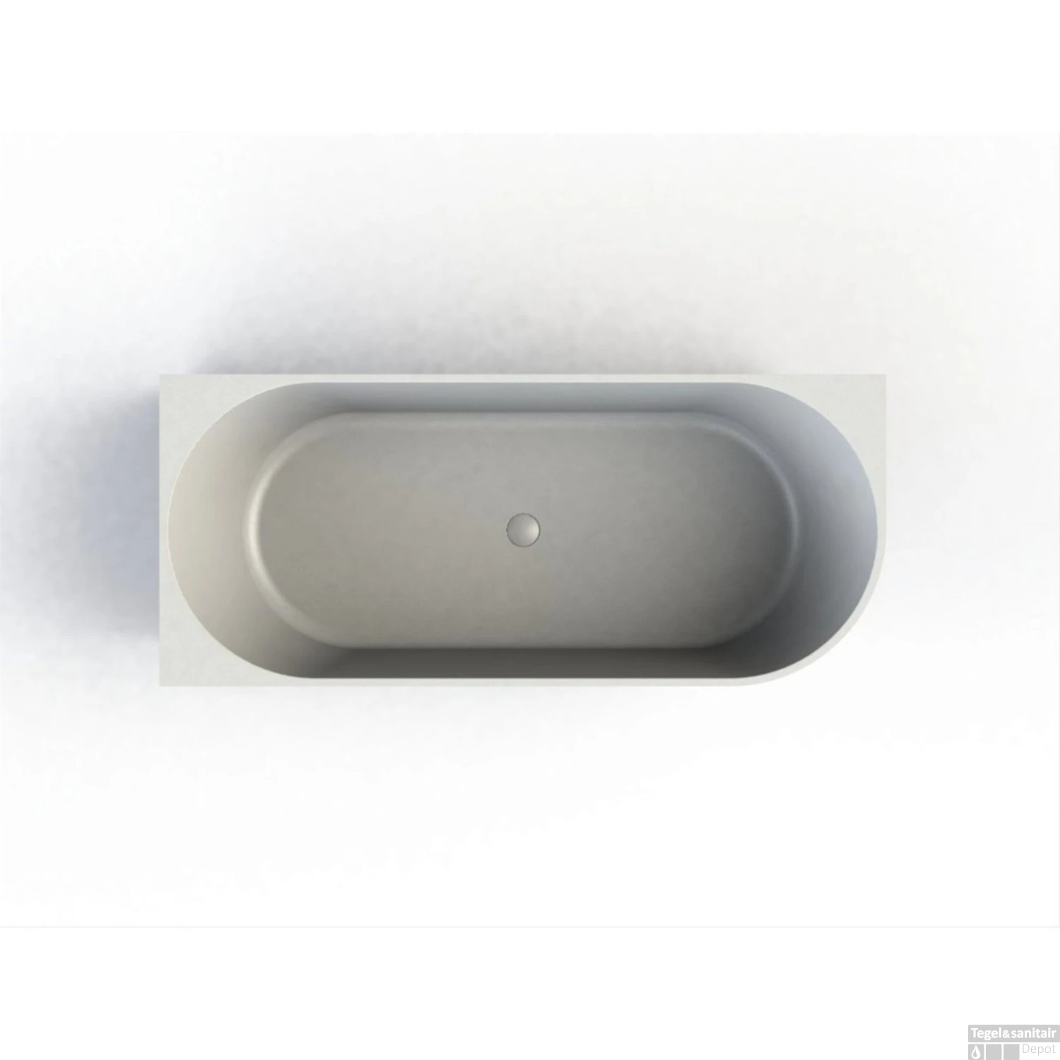 Half Vrijstaand Hoekbad Arcqua Pinto Back To Wall 170x73x57 Cm Mat Wit Links - Afbeelding 2