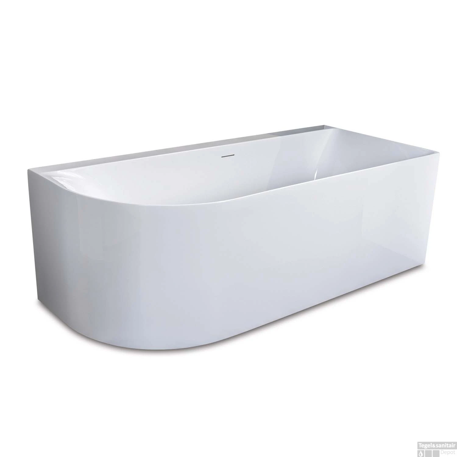 Half Vrijstaand Hoekbad Rechts Luca Sanitair Primo Acryl 180x80x60 Cm Glans Wit (inclusief Afvoer En Sifon)