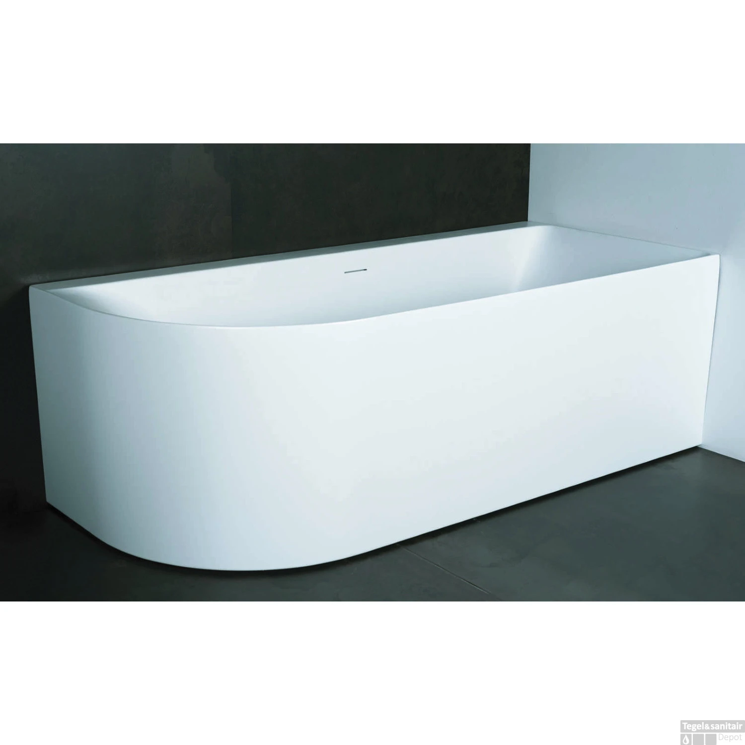 Half Vrijstaand Hoekbad Rechts Luca Sanitair Primo Acryl 180x80x60 Cm Mat Wit (inclusief Afvoer En Sifon) - Afbeelding 3