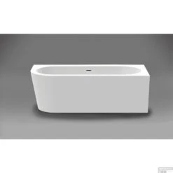 Half Vrijstaand Hoekbad Xenz Charley Rechts 180x80x60 Cm Acryl Edelweiss Mat (met Gleuf Overloop)