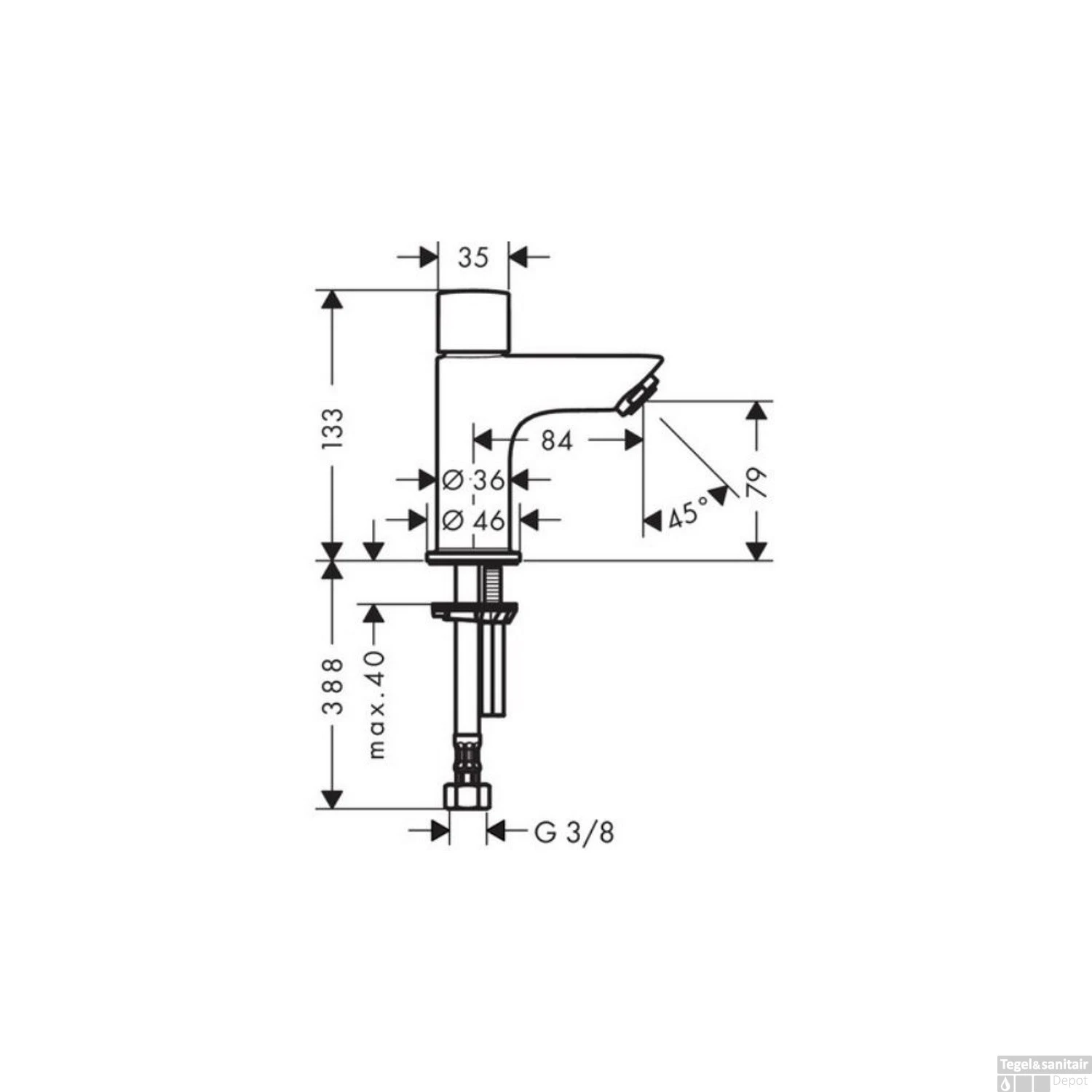 Hansgrohe Fonteinkraan Logis 70 Chroom 2 Hansgrohe Fonteinkraan Logis 70 Chroom - Afbeelding 2