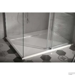 Douchebak Gegoten Marmer Sapho Irena 140x100x3.5 Cm Rechthoek Wit -Baden Luxe Verkoop hi140100 douchebak marmer sapho irena 140x100x3.5 cm rechthoek wit 3