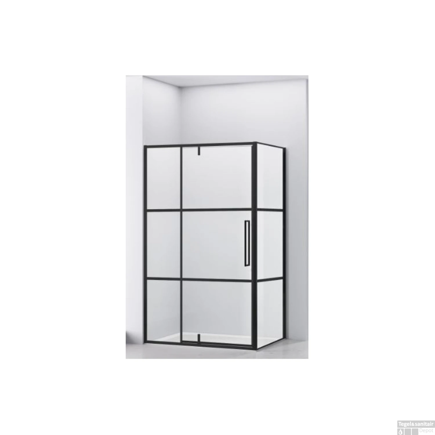 Hoek Douchecabine Van Rijn Zijwand 200x120x90 Cm 6 Mm Helder Glas Aluminium Zwart - Afbeelding 3
